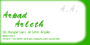 arpad arleth business card